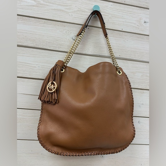 Michael Kors Whipstitch Leather Shoulder Bag - Picture 1 of 9